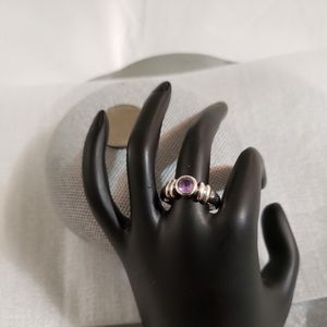 Sterling Silver Amethyst Gemstone Ring (.925)